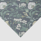 Papier Mousseline Crème florale Art nouveau vert (Détail)
