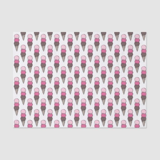 Papier Mousseline Crème glacée Scoop Anniversaire Tissu Papier (Recto)