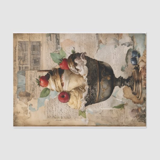 Papier Mousseline Crème glacée Sundae Collage Découpage (Recto)