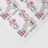 Papier Mousseline Crème Golden Retriever coloré Joyeux anniversaire (Détail)