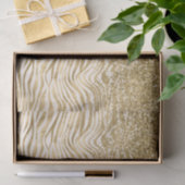 Papier Mousseline Crème or Parties scintillant brillante Zebra Print (Cadeau)