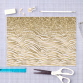 Papier Mousseline Crème or Parties scintillant brillante Zebra Print (Artisanat)