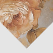 Papier Mousseline Crème peinture à l'huile blanc cuivre roses automn (Détail)