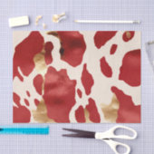 Papier Mousseline Crème Rouge Or Occidental Cowhide Howdy (Artisanat)