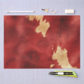 Papier Mousseline Crème rouge Or Vachette du Sud-Ouest (Artisanat)