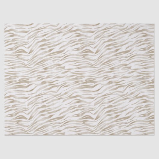 Papier Mousseline Crème Zen Blanc cacao Brown Zebra Imprimer (Recto)