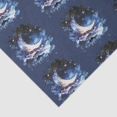 Papier Mousseline Crescent Moon Stars Céleste Blue Halloween (Détail)