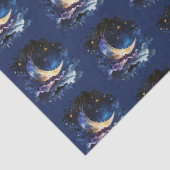Papier Mousseline Crescent Moon Stars Céleste Blue Halloween (Détail)
