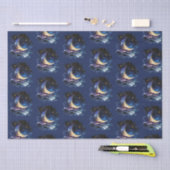 Papier Mousseline Crescent Moon Stars Céleste Blue Halloween (Artisanat)