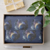 Papier Mousseline Crescent Moon Stars Céleste Blue Halloween (Cadeau)