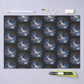 Papier Mousseline Crescent Moon Stars Celestin Black Halloween (Artisanat)