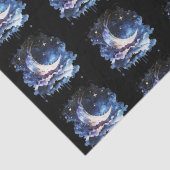 Papier Mousseline Crescent Moon Stars Celestin Black Halloween (Détail)