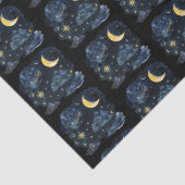 Papier Mousseline Crescent Moon Stars Celestin Black Halloween (Détail)