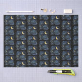 Papier Mousseline Crescent Moon Stars Celestin Black Halloween (Artisanat)