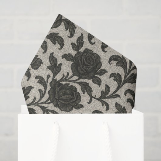 Papier Mousseline Crimson Nocturne Bloom Victorian (Sac cadeau)