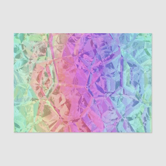 Papier Mousseline cristal arc-en-ciel gelé : (Recto)