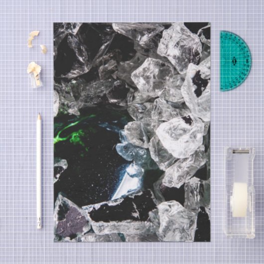 Papier Mousseline Cristaux blancs dans l'espace noir (Artisanat)