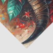 Papier Mousseline Crochet de vache de Noël Poinsettias Découpage (Détail)