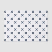 Papier Mousseline Crochets bleu-gris sur blanc (Recto)