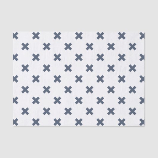 Papier Mousseline Crochets bleu-gris sur blanc (Recto)