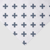 Papier Mousseline Crochets bleu-gris sur blanc (Détail)