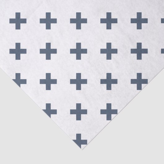 Papier Mousseline Crochets bleu-gris sur blanc (Détail)