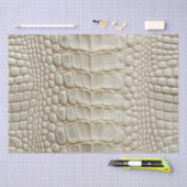 Papier Mousseline Crocodile blanc Alligator Peau Faux Cuir Imprimer (Artisanat)