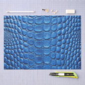 Papier Mousseline Crocodile bleu Alligator Peau Faux Cuir Imprimer (Artisanat)