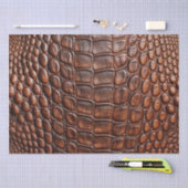 Papier Mousseline Crocodile Brown Alligator Peau Faux Cuir Imprimer (Artisanat)