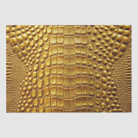 Papier Mousseline Crocodile d'or Alligator Peau Faux Cuir Imprimer (Recto)