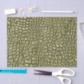 Papier Mousseline Crocodile imprimé or vert (Artisanat)