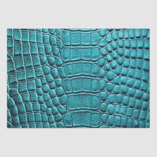 Papier Mousseline Crocodile turquoise Alligator Peau Faux Cuir Impri (Recto)