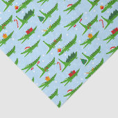 Papier Mousseline Crocodiles festifs dans les costumes de Noël Motif (Détail)