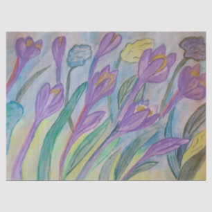 Papier Mousseline Crocus de printemps Abstrait
