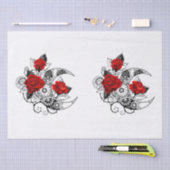 Papier Mousseline Croissant mécanique avec roses rouges (Artisanat)