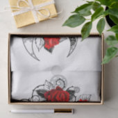 Papier Mousseline Croissant mécanique avec roses rouges (Cadeau)