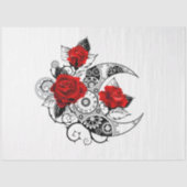 Papier Mousseline Croissant mécanique avec roses rouges (Recto)