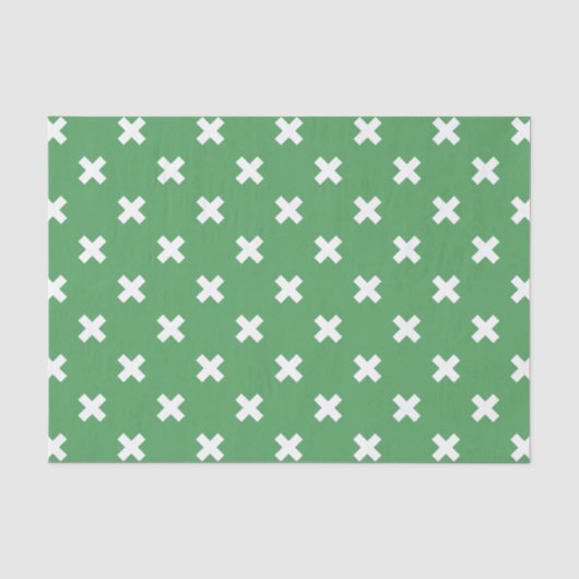Papier Mousseline Croix blanche sur le vert (Recto)