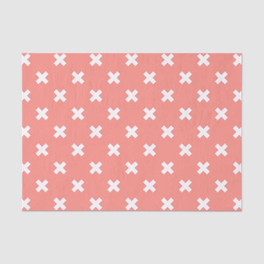Papier Mousseline Croix blanche sur pêche (Recto)