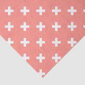 Papier Mousseline Croix blanche sur pêche (Détail)