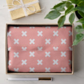 Papier Mousseline Croix blanche sur pêche (Cadeau)
