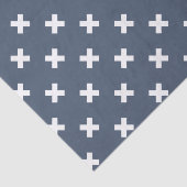 Papier Mousseline Croix blanches sur bleu-gris (Détail)