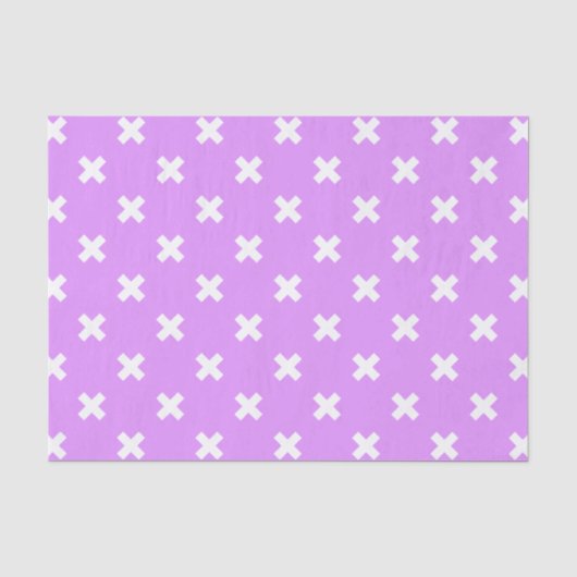 Papier Mousseline Croix blanches sur lilas (Recto)