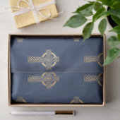Papier Mousseline Croix celtique de l'or sur la découpe bleue de la (Cadeau)