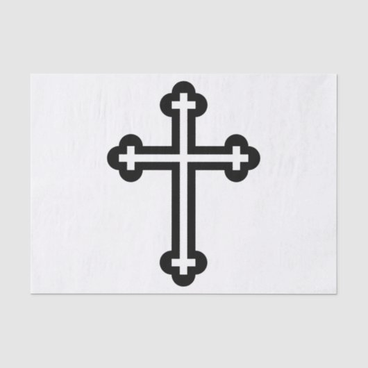 Papier Mousseline Croix chrétienne noire (Recto)