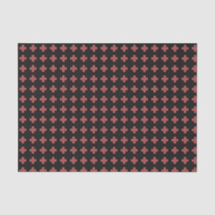 Papier Mousseline Croix de l'Ouest Motif Gras Russe Rouge Noir