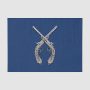 Papier Mousseline Croix de pistolets marine
