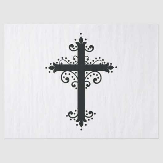 Papier Mousseline Croix de religion avec un ornement (Recto)