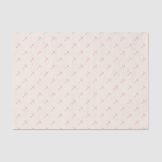 Papier Mousseline Croix de rose en pastel de communion (Recto)