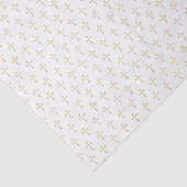 Papier Mousseline Croix d'or chrétienne sur blanc (Détail)